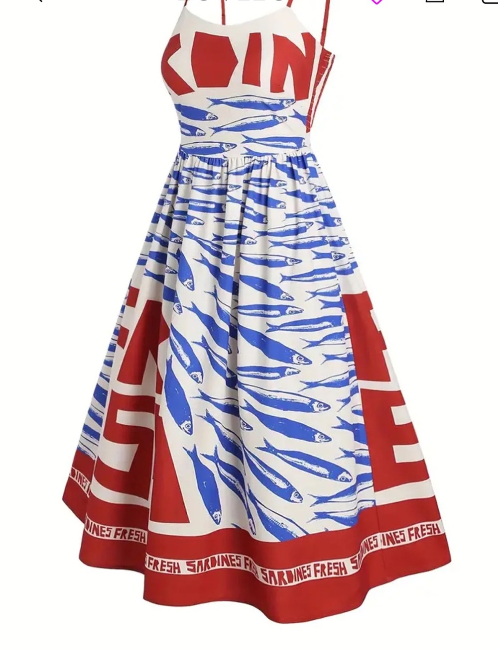 Bohemian Blue & Red Printed Midi Dress - Picture 3 of 4